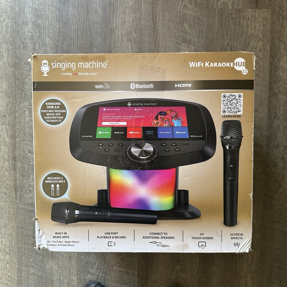 Singing Machine Ultimate Karaoke Party System with Vocal Removal & Charging Mics